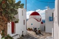 Typical Greek white Church on island Mykonos, Greece Royalty Free Stock Photo