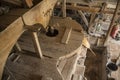 Traditional circular wooden flour mill equipment,