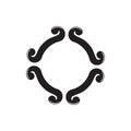 Traditional classic circle curl design logo vector