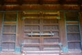 Traditional classic Japanese wood door, old wooden gate Royalty Free Stock Photo