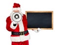 Traditional classic red white santa claus megaphone