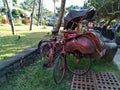 Traditional classical bike and pedicab in the park at the hotel yogyakarta indonesia