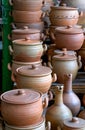 Traditional clay pots for cooking in Georgia. Royalty Free Stock Photo