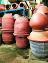 Traditional clay pots handycraft Royalty Free Stock Photo