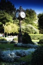 Traditional clock in Parcul Unirii park, Bucharest Royalty Free Stock Photo