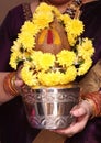 traditional coconut kumbam for pooja Royalty Free Stock Photo