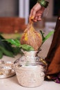traditional coconut kumbam for pooja Royalty Free Stock Photo