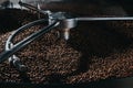 Traditional coffee roaster cooling of fresh roasted