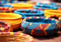 Traditional Colombian basket crafts. Handmade. AI generated