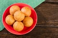 Traditional Colombian bunuelo - Deep Fried Cheese Bread Royalty Free Stock Photo