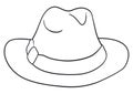 Traditional Colombian hat in outlines to coloring activities, Vector illustration