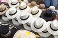 Display store of typical traditional Colombian hats