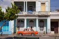 Traditional colonial style colored buildings located on main street Paseo el Prado in Cienfuegos, Cuba