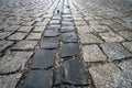 Traditional color stone wet pavement Royalty Free Stock Photo