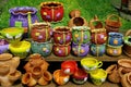 Ceramic. Traditional colored pottery - Horezu, Romania Royalty Free Stock Photo