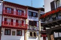 Traditional and colorful basque houses in the old town of Hondarribia