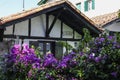 Traditional and colorful basque houses in the old town of Hondarribia