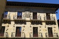 Traditional and colorful basque houses in the old town of Hondarribia