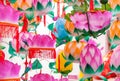 Traditional Colorful Chinese Lotus shaped Lanterns