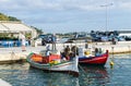 Traditional colorful fishing boats in harbor of the Katakolo Olimpia, Greece Royalty Free Stock Photo