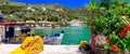 Traditional colorful Greece series - fishing village Sivota in Royalty Free Stock Photo