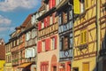 Traditional colorful half-timbered houses in Colmar Royalty Free Stock Photo