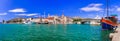 Travel and landarks of Croatia - Beautiful Trogir in Dalmatia, popular tourist attraction Royalty Free Stock Photo
