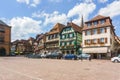 Traditional colorful houses in Obernai city - Alsace France Royalty Free Stock Photo