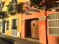 traditional colorful houses on the streets of old town cartagena, colombia Royalty Free Stock Photo