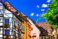 Colorful traditional villages of Alsace in France Royalty Free Stock Photo