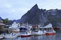 Traditional colorful Norwegian fishing houses, Lofoten Islands