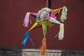 Traditional colorful pinata star shape from mexico.