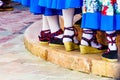 traditional colorful shoes for folk costumes in Spain, dance shoes