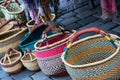 Traditional colorful wicker baskets Royalty Free Stock Photo