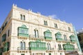 Traditional colourful balconies, Valletta, Malta Royalty Free Stock Photo