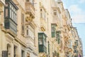 Traditional colourful balconies, Valletta, Malta Royalty Free Stock Photo