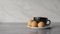 Traditional Columbian Bunuelo cheese balls in the mug before the Christmas dinner Royalty Free Stock Photo