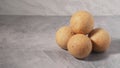 Traditional Columbian Bunuelo cheese balls one on another before the Christmas dinner Royalty Free Stock Photo