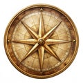 Vintage Compass Rose isolated white background Royalty Free Stock Photo