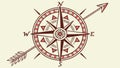 Traditional Compass Rose with Tribal Arrow Vector, Directional Guide, vector design Generative AI Royalty Free Stock Photo
