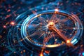 A traditional compass transitioning into a GPS navigation system generated by AI