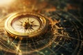 A traditional compass transitioning into a GPS navigation system generated by AI