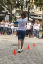 Traditional competition with yoke and 2 buckets in Plovdiv, Bulgaria