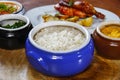Traditional cooked white rice in Brazilian food Royalty Free Stock Photo