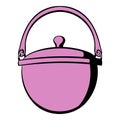 Traditional cooking cauldron icon, icon cartoon