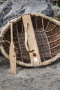 Traditional Coracle boat in Scotland. Royalty Free Stock Photo