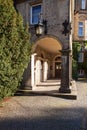 Traditional corner house covered in ivy Royalty Free Stock Photo