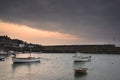 A traditional Cornish fishing village before sunrise Royalty Free Stock Photo