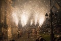 Traditional correfoc and devils performance. Royalty Free Stock Photo