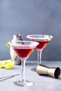 Traditional Cosmopolitan martini with sugar rim